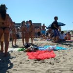Young people on the beach of jose ignacio
