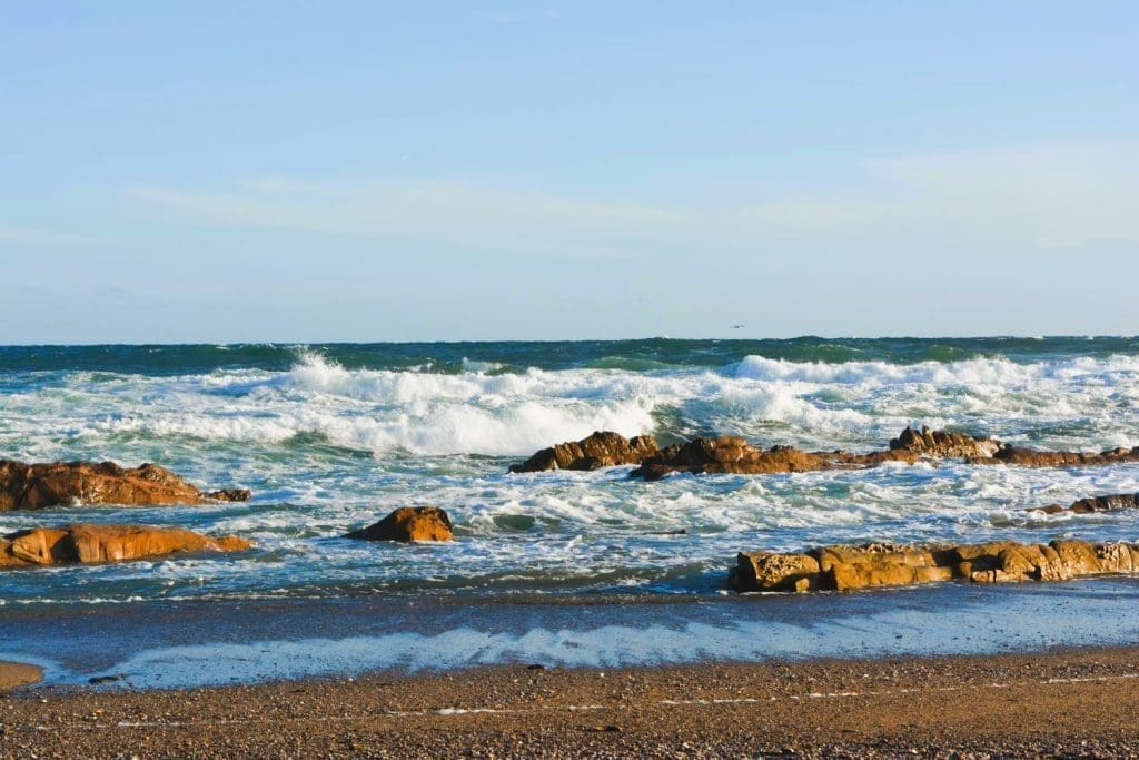 Sea coast in uruguay with rocks and waves