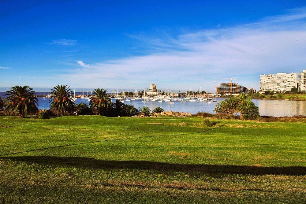 Marine and buildings in Montevideo Uruguay