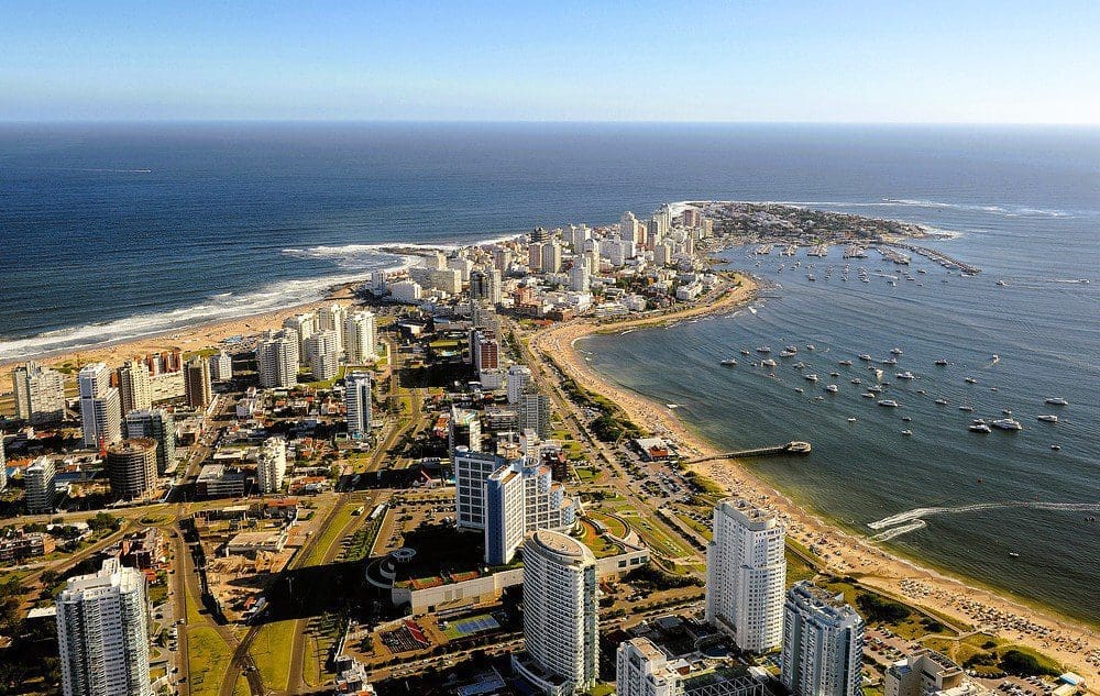 Aerial view of Punta del Este, Uruguay.